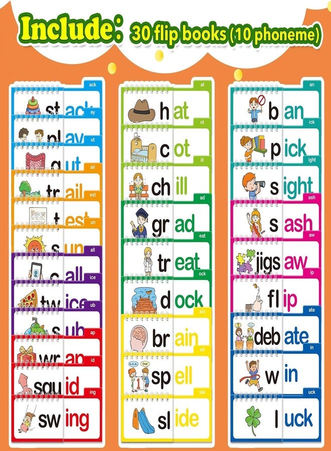 VQLORA Word Family Build Book, Read and Read and Rhyme flip Book, Read and Rhyme flip Books Phonics, 30 Read and Rhyme flip Books for Kids, Sight Words Rhyming Games for Kids - Image 2